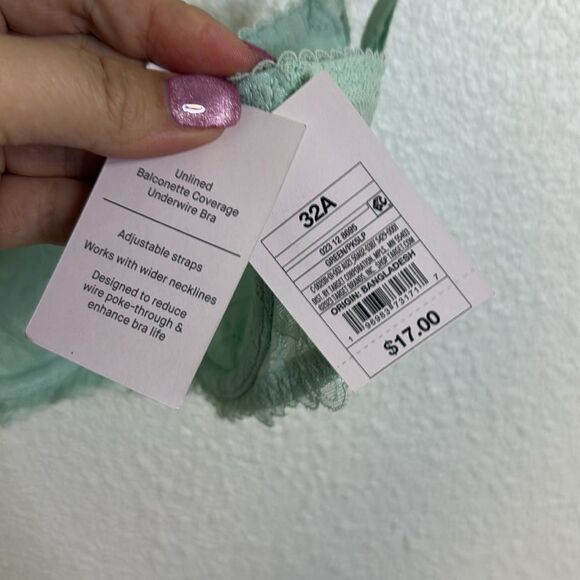 NWT- Auden-mint green lace bra -size 32A - Picture 3 of 8